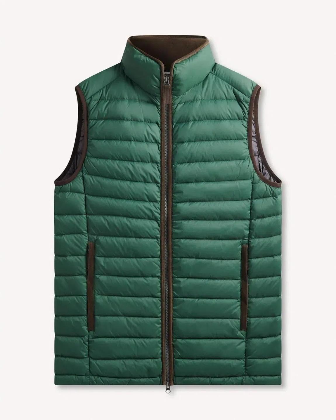 Bernard Weatherill Thyme Green Contrast Trim Quilted Gilet for Stylish Comfort main product photo