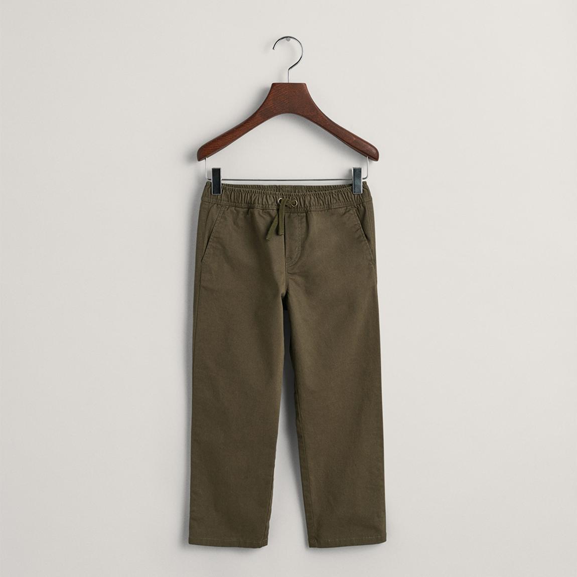 Dark Khaki Woven Pull On Pants main product photo