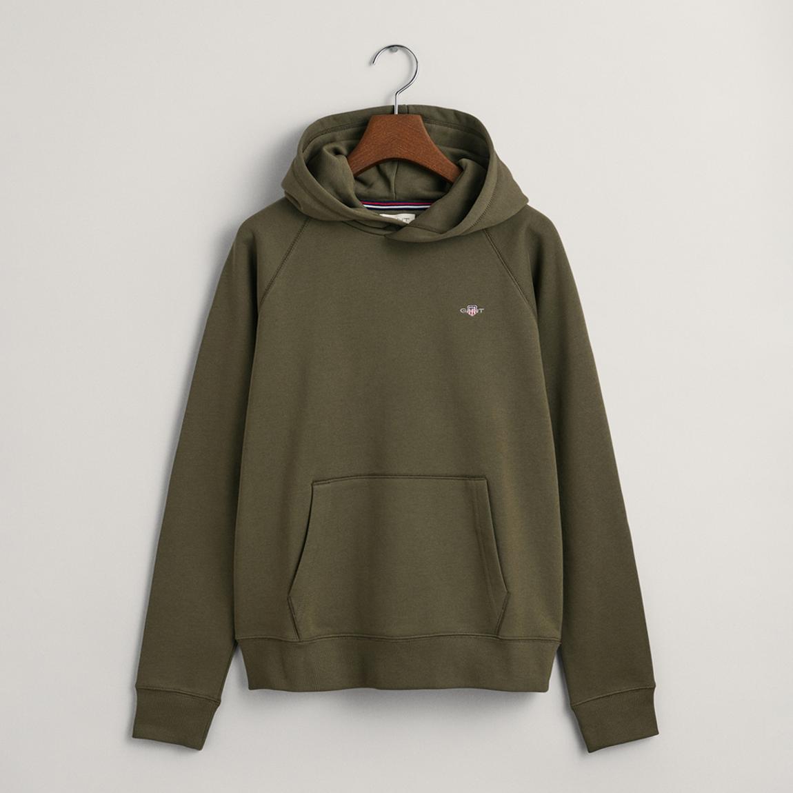 Dark Khaki Shield Hoodie main product photo