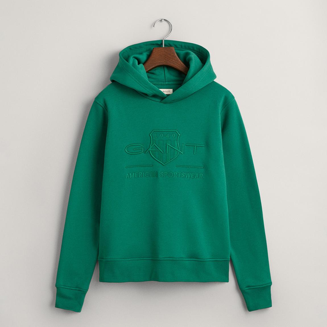 Emerald Tonal Shield Hoodie main product photo