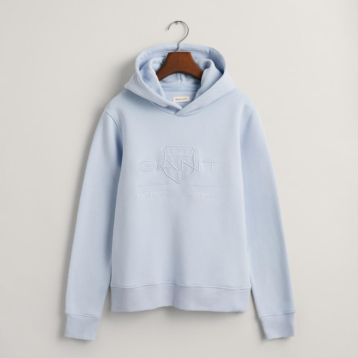 Pale Blue Tonal Shield Hoodie main product photo
