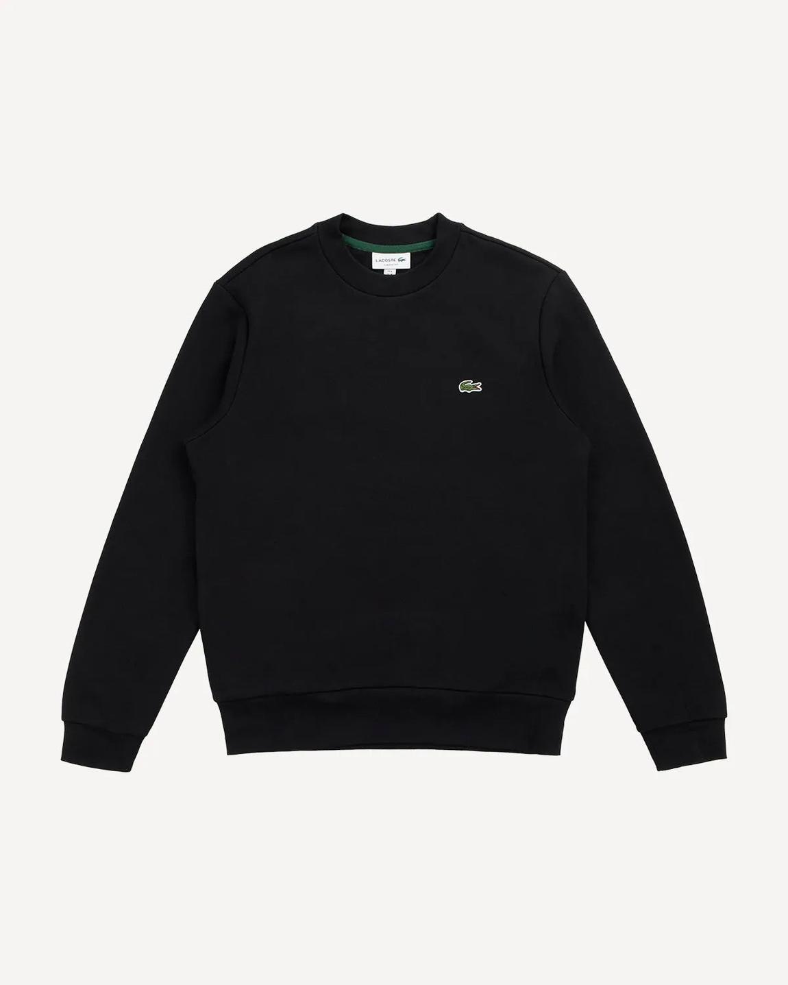 Lacoste Classic Logo Crew Sweatshirt in Black - Stylish Organic Cotton main product photo