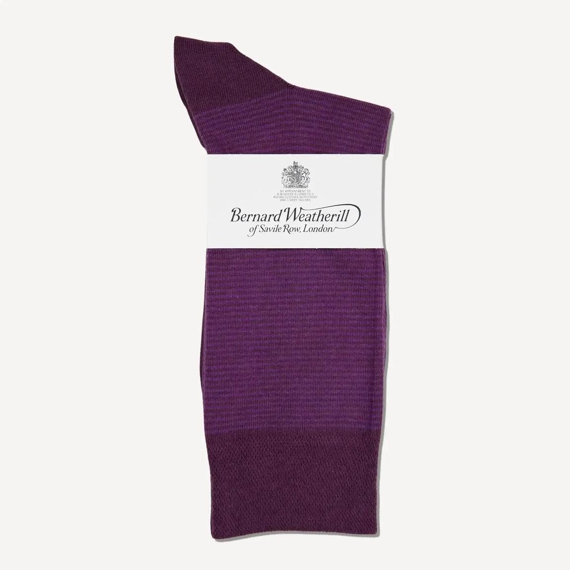 Bernard Weatherill Purple Small Stripe Socks for Men main product photo