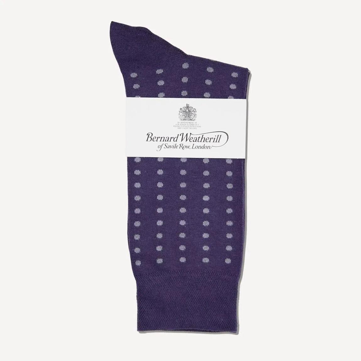 Stylish Bernard Weatherill Grape and Silver Dot Socks for Men main product photo