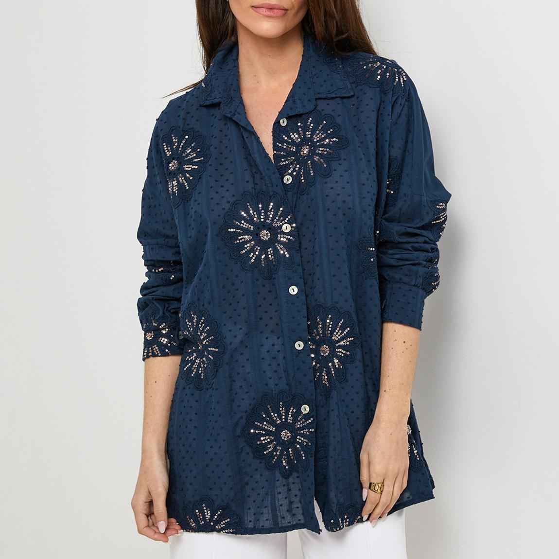 Navy Linen Shirt main product photo