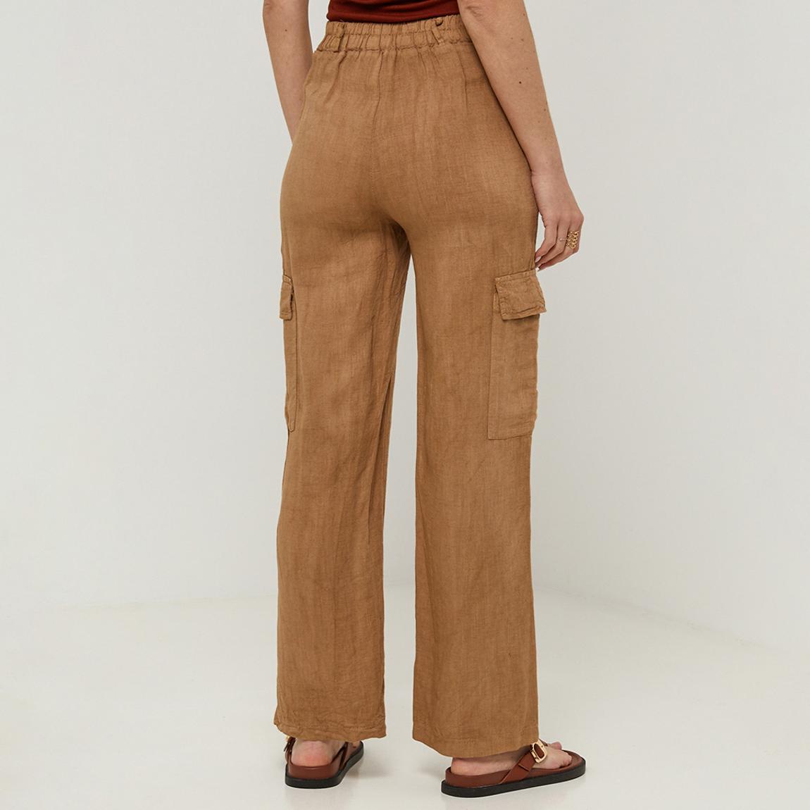 Camel Slim Fit Linen Trousers main product photo