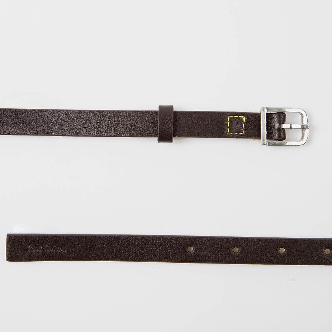Black Leather Skinny Belt main product photo