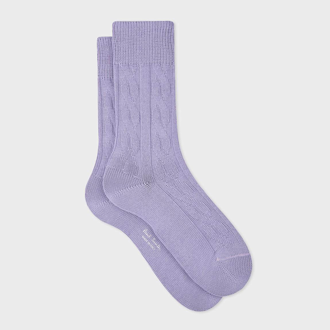 Lilac Cable Crew Silk Blend Socks main product photo