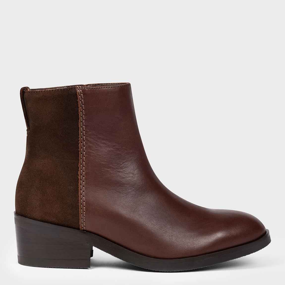 Brown Leather/Suede Ankle Boot main product photo