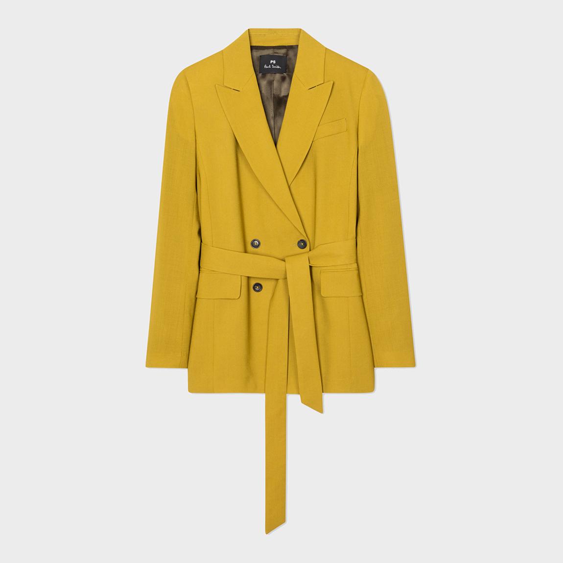 Mustard Wool Short Trench Coat main product photo
