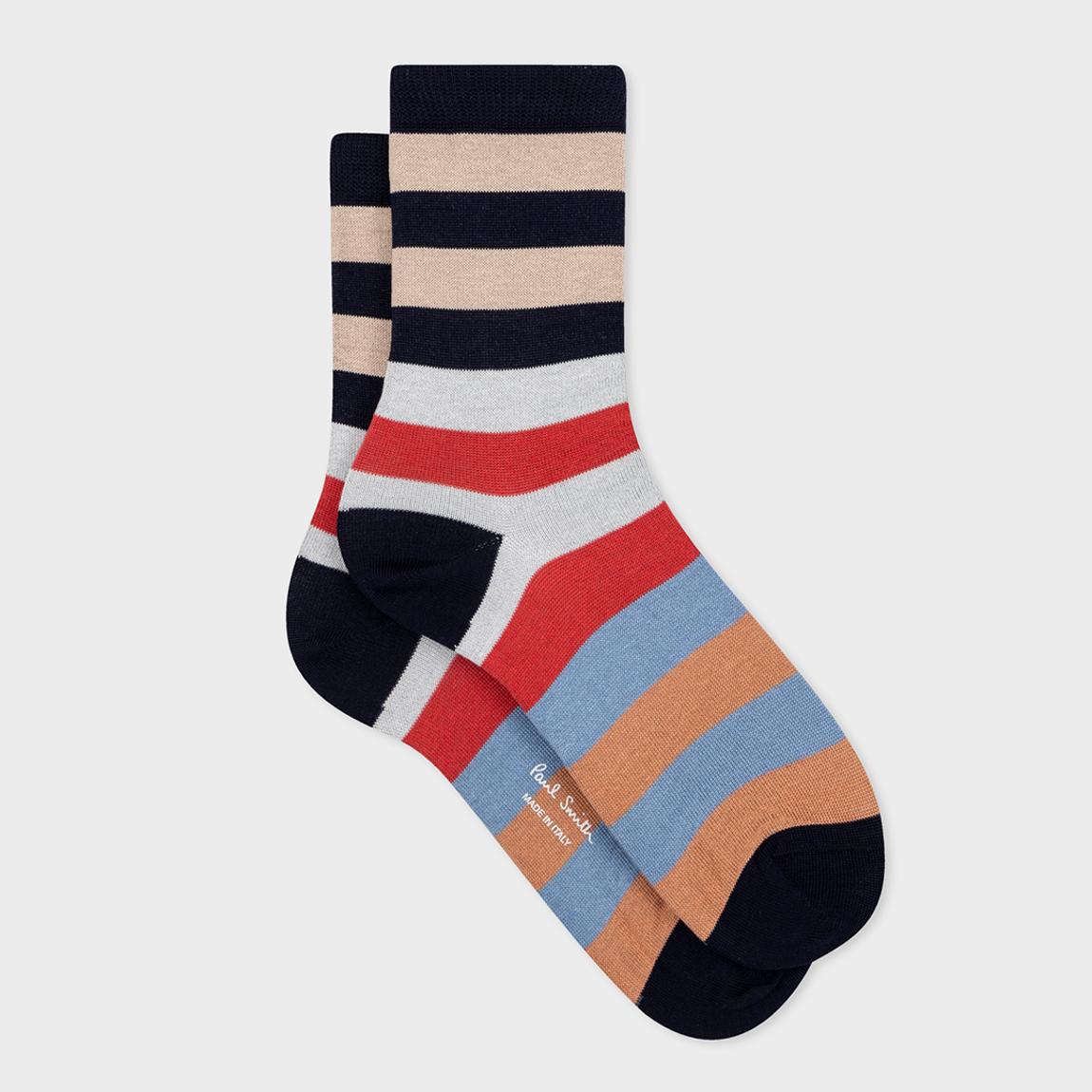 Multi Neutral Stripe Crew Socks main product photo