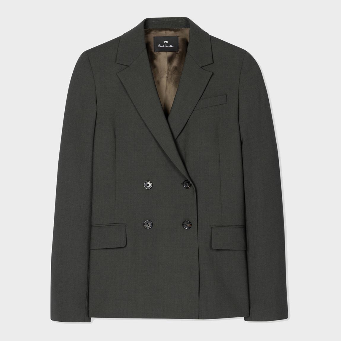 Charcoal Double-Breasted Wool Blazer main product photo
