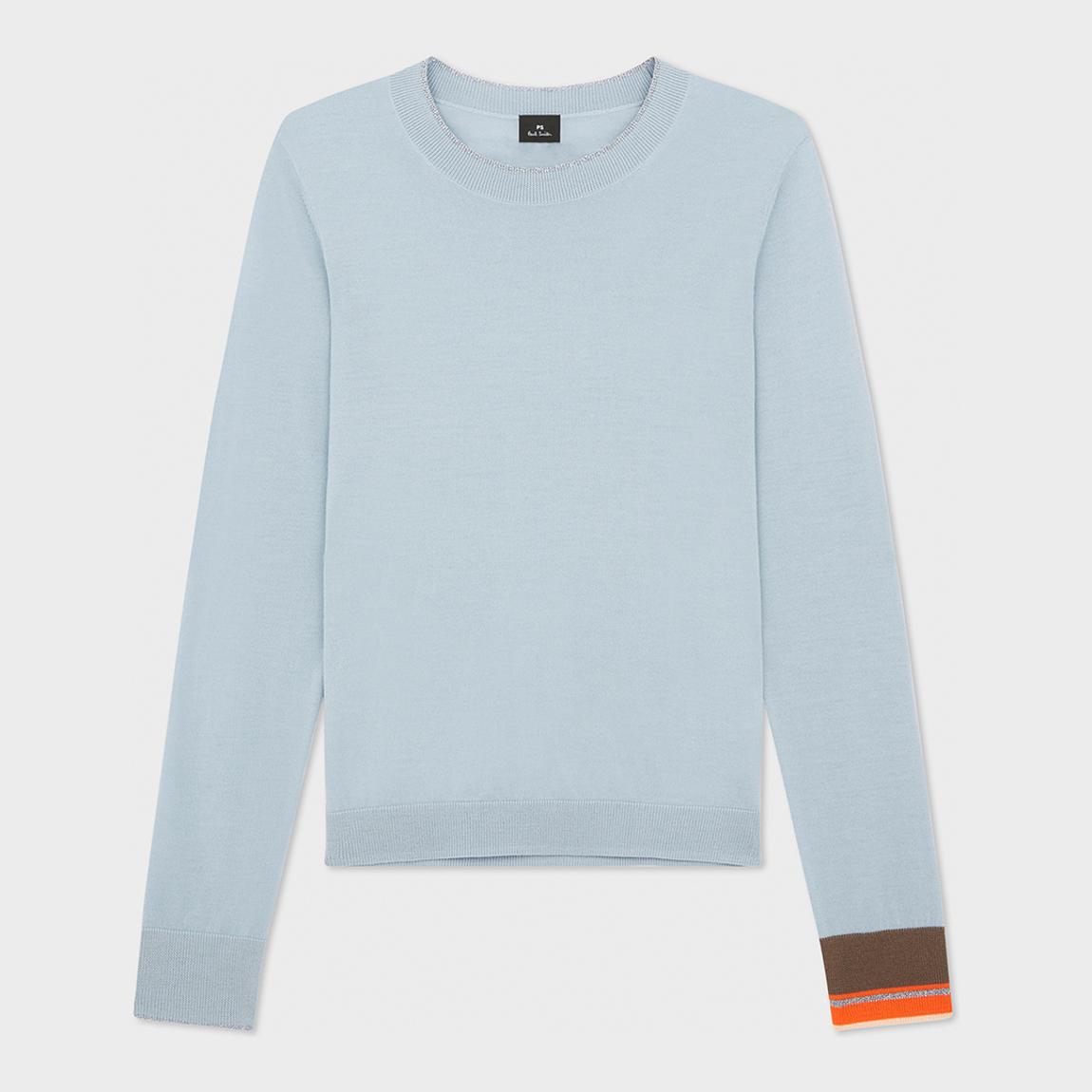 Light Blue Crew Neck Wool Blend Jumper main product photo