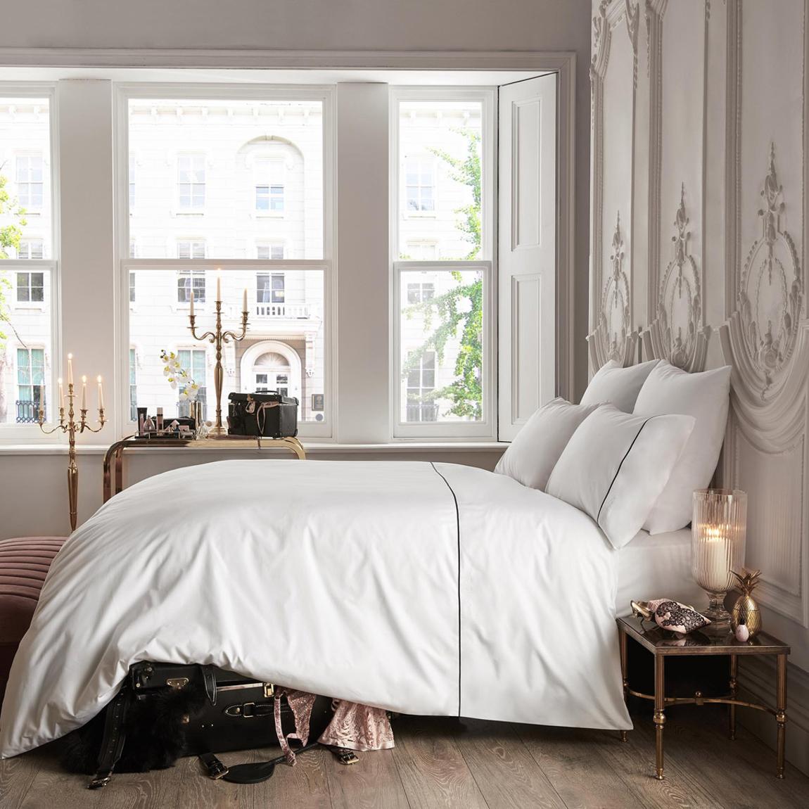Lucien White Double Duvet Cover, White main product photo
