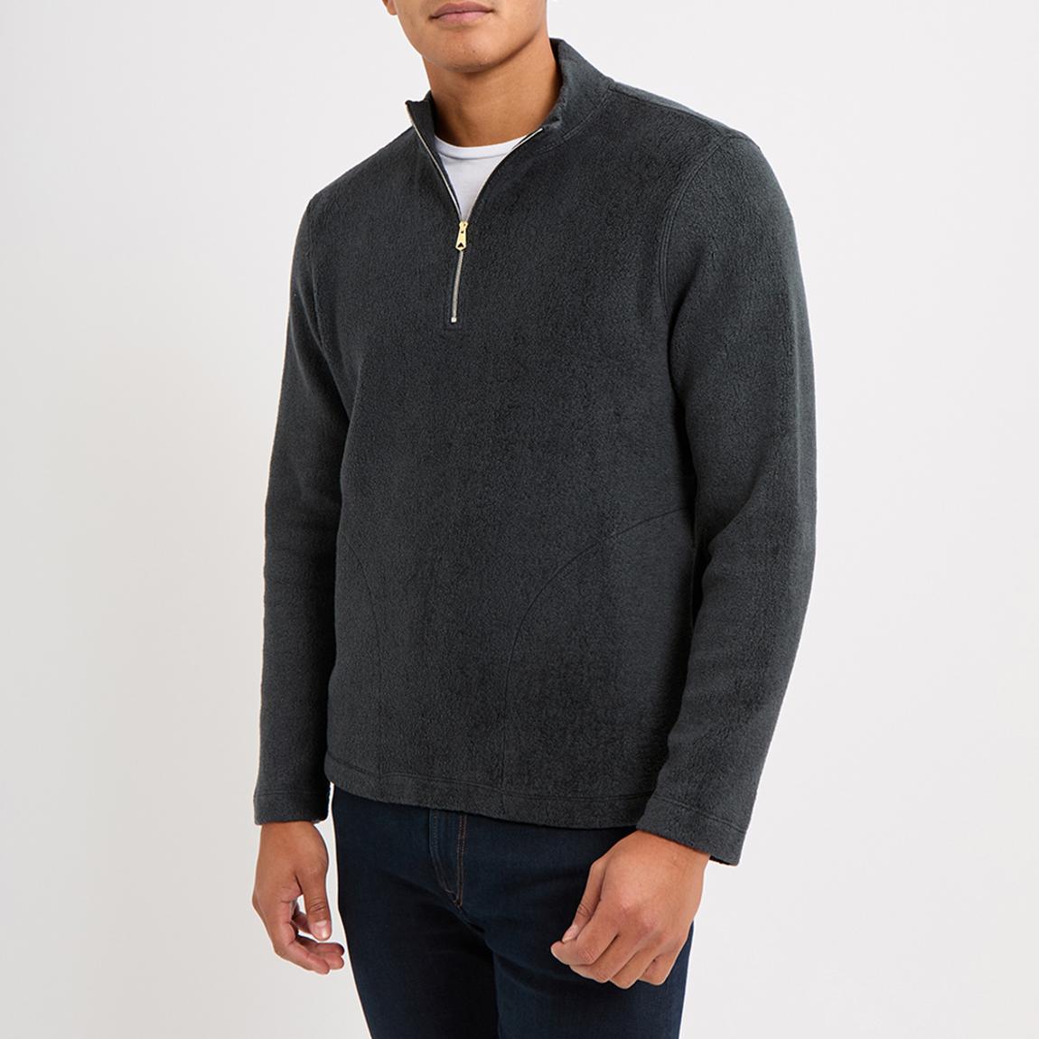 Grey Quarter Zip Wool Blend Sweatshirt main product photo
