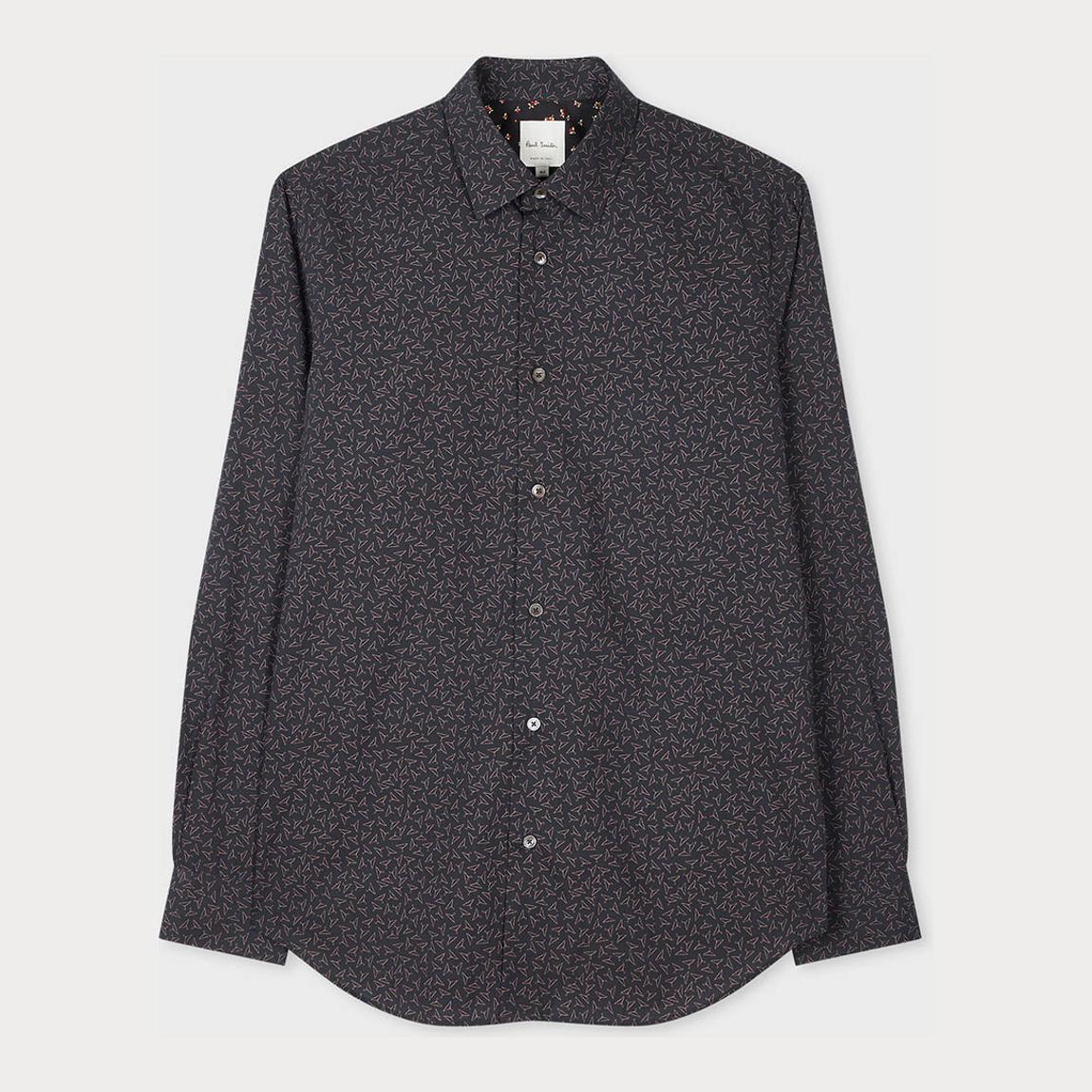 Black Printed Tailored Fit Shirt main product photo