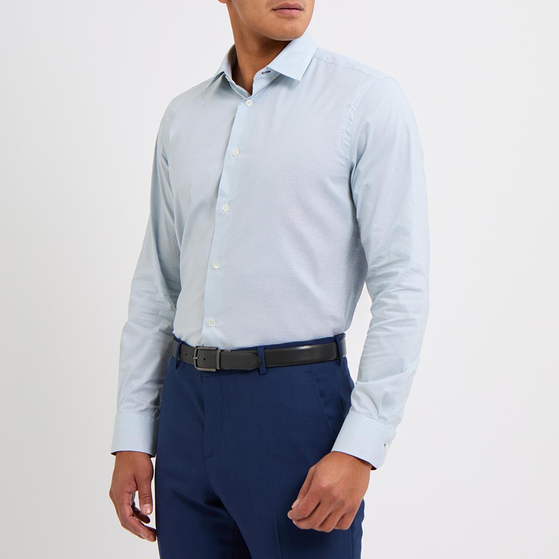 Blue Tailored Fit Cotton Shirt main product photo