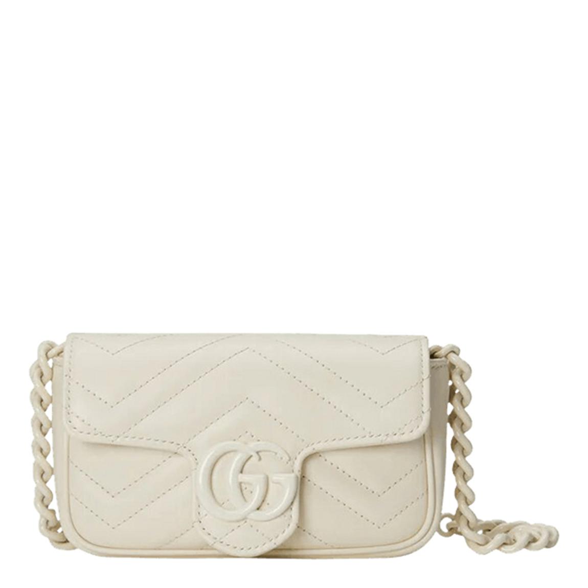 White Gucci GG Marmont 2.0 Belt Bag main product photo