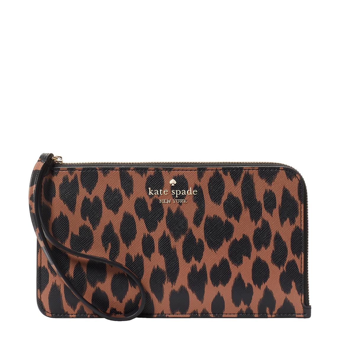Brown Leopard Print Lucy Medium Wristlet main product photo