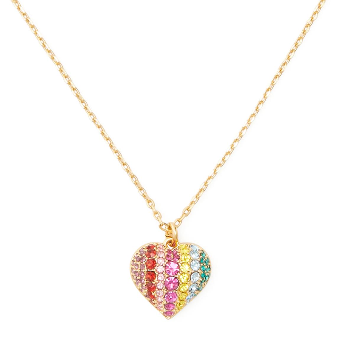 Gold Rainbow Heart Mini Pendant Necklace main product photo