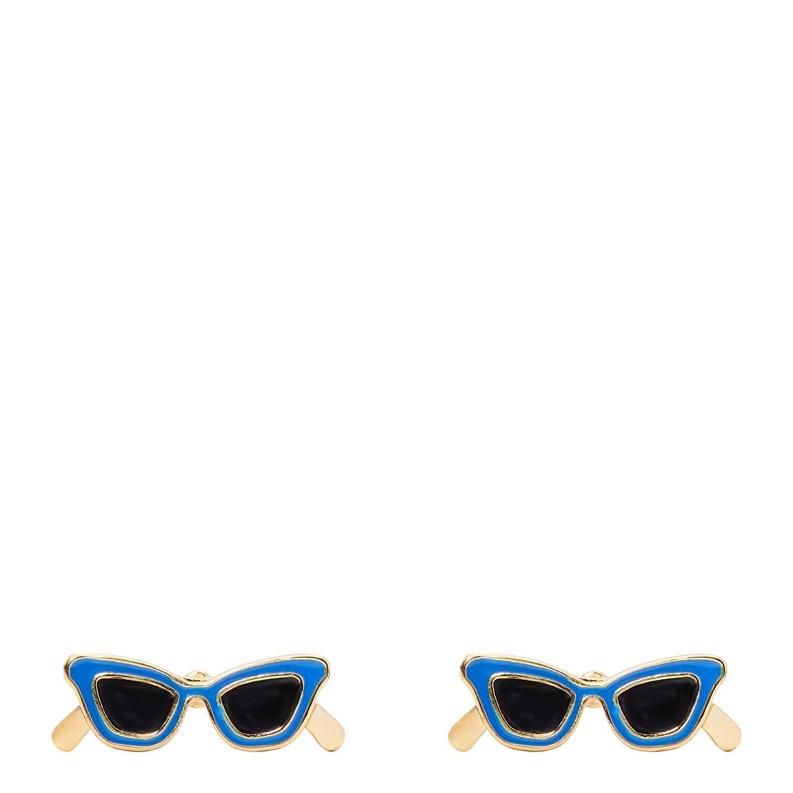 Gold Blue Sunglasses Stud Earrings main product photo