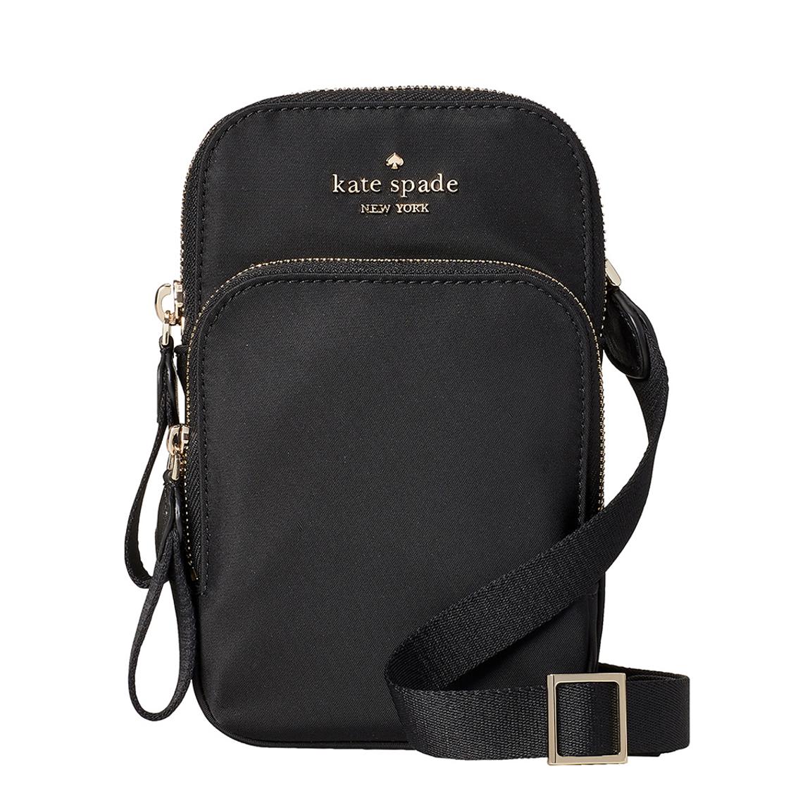Black Chelsea Nylon Dual Zip Phone Crossbody main product photo
