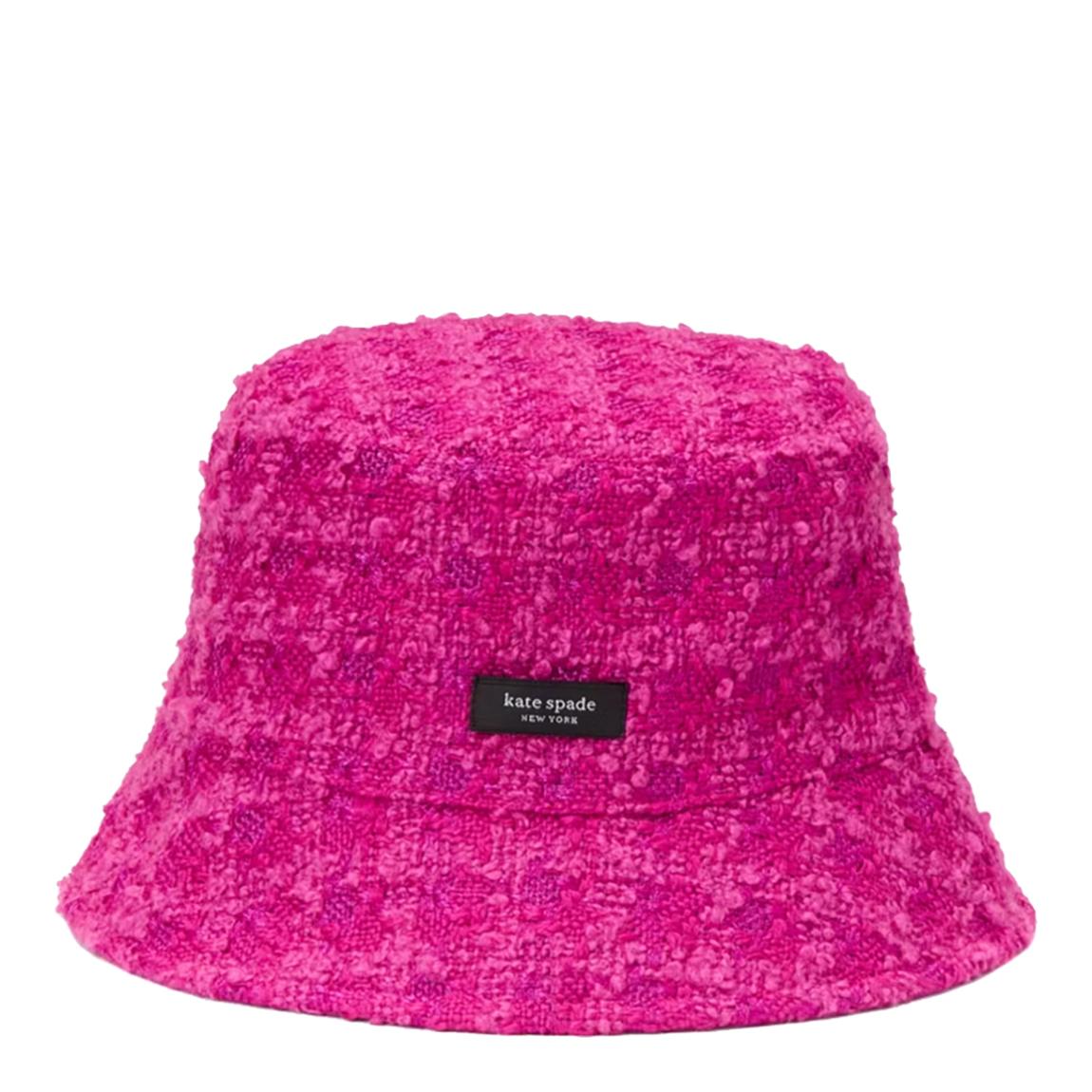 Bright Pink Cadillac Tweed Bucket Bag main product photo