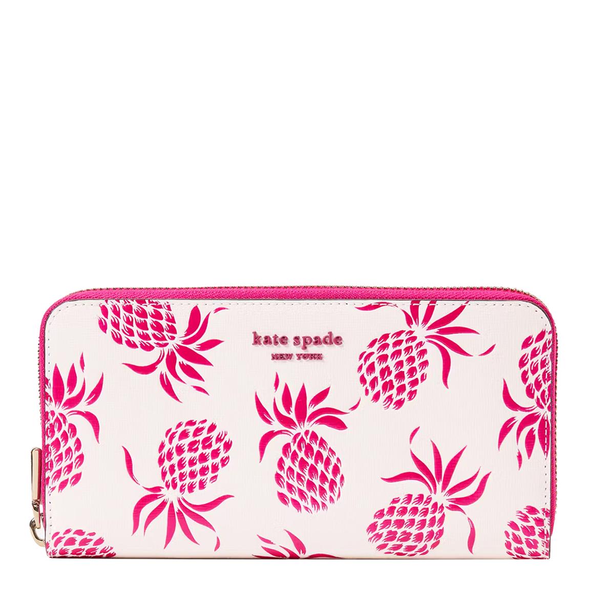 White Pink Pineapple Continental Wallet main product photo