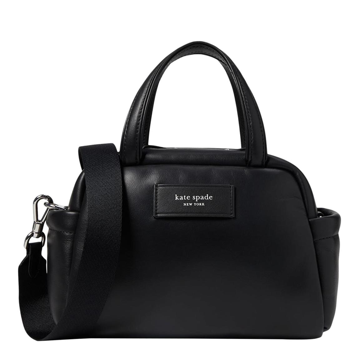 Black Puffed Leather Satchel main product photo
