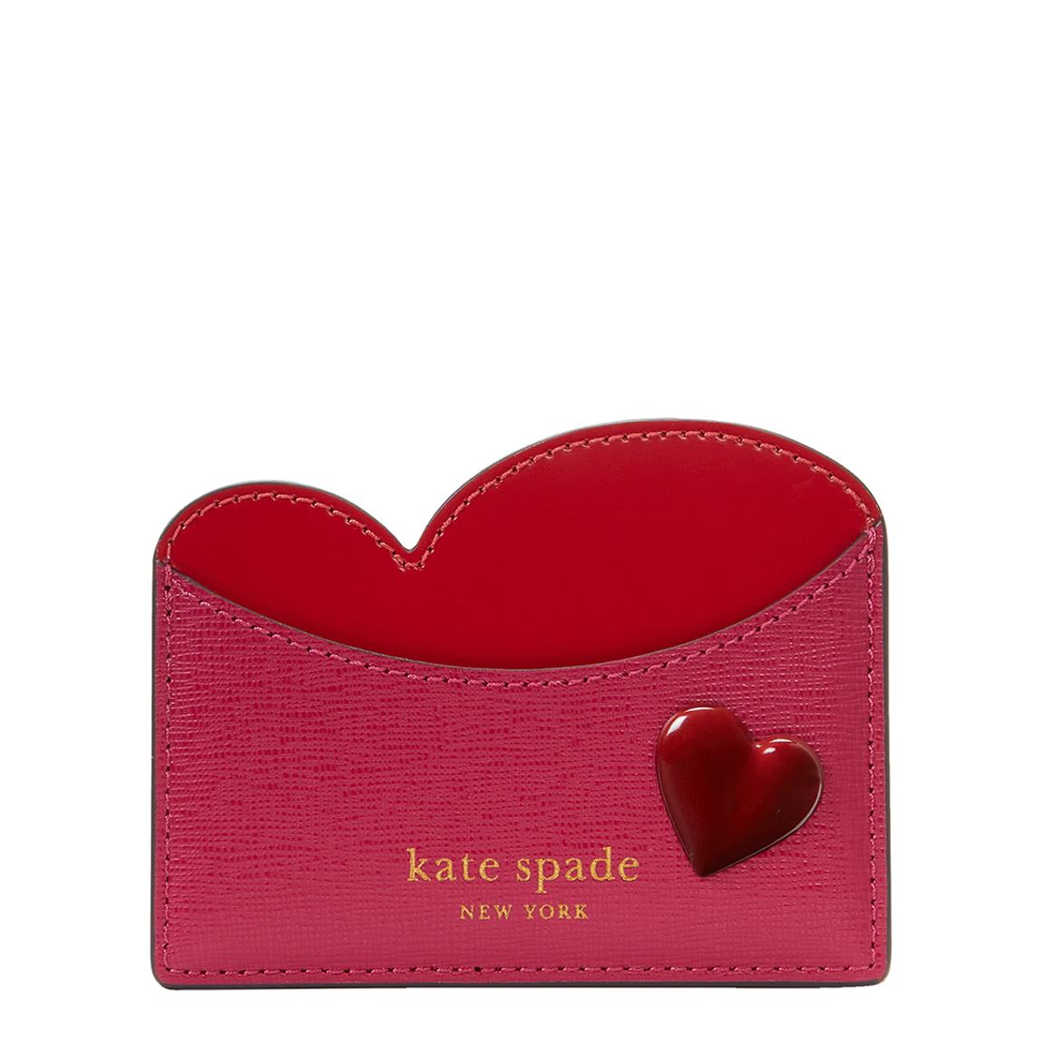 Red Multi Heart Saffiano Card Holder main product photo