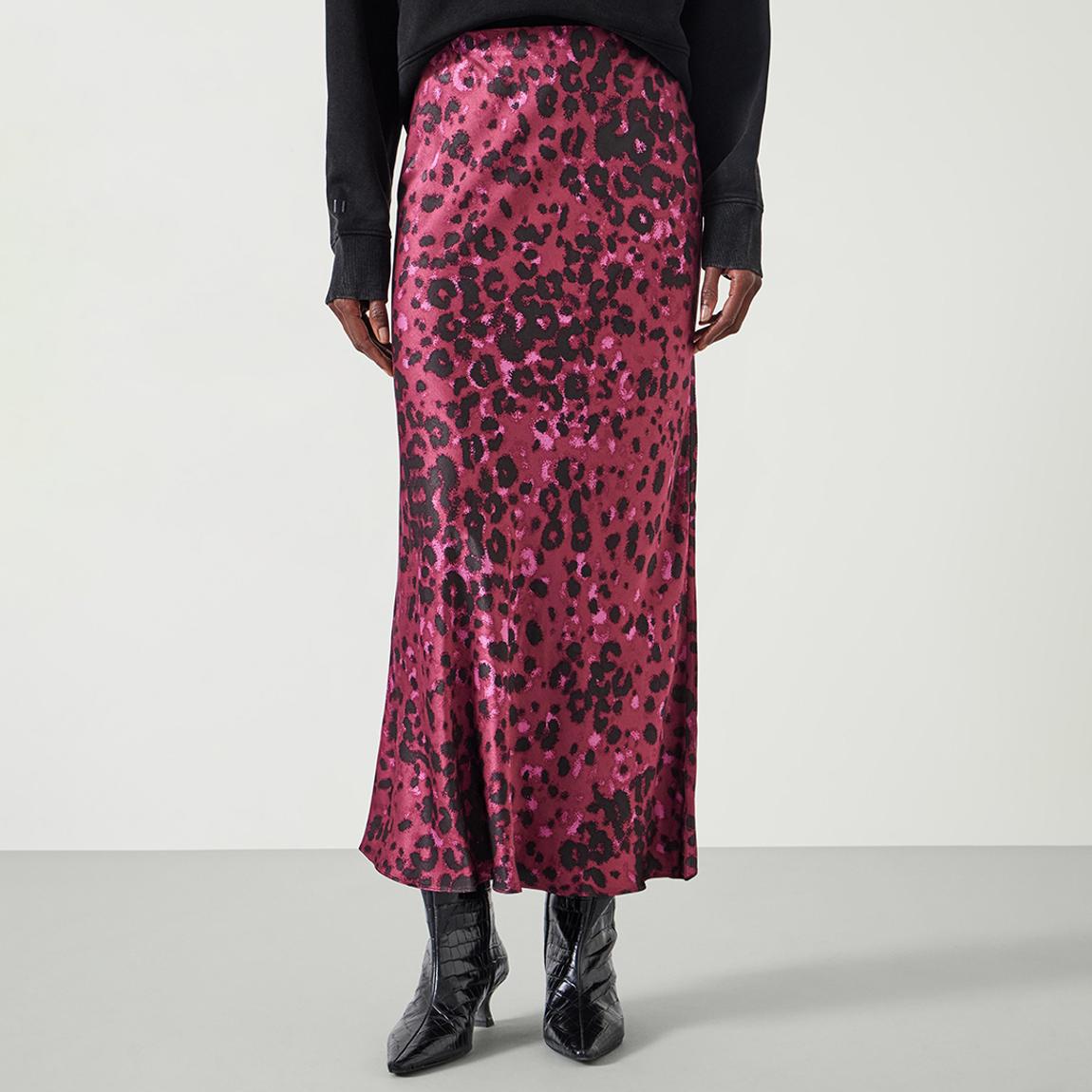 Plum Printed Simone Slinky Midi Skirt main product photo