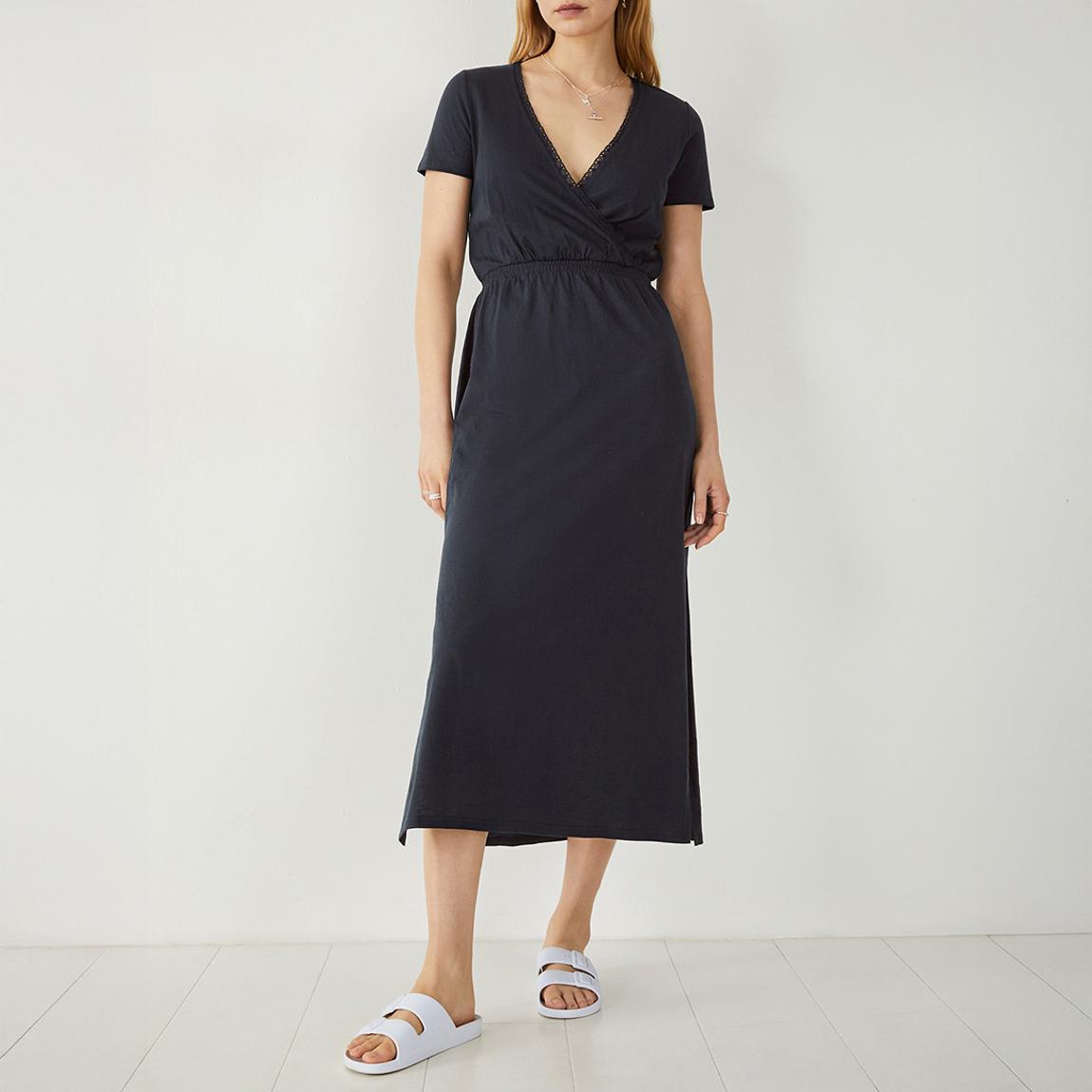 Navy Naila Lace Jersey Midi Dress main product photo