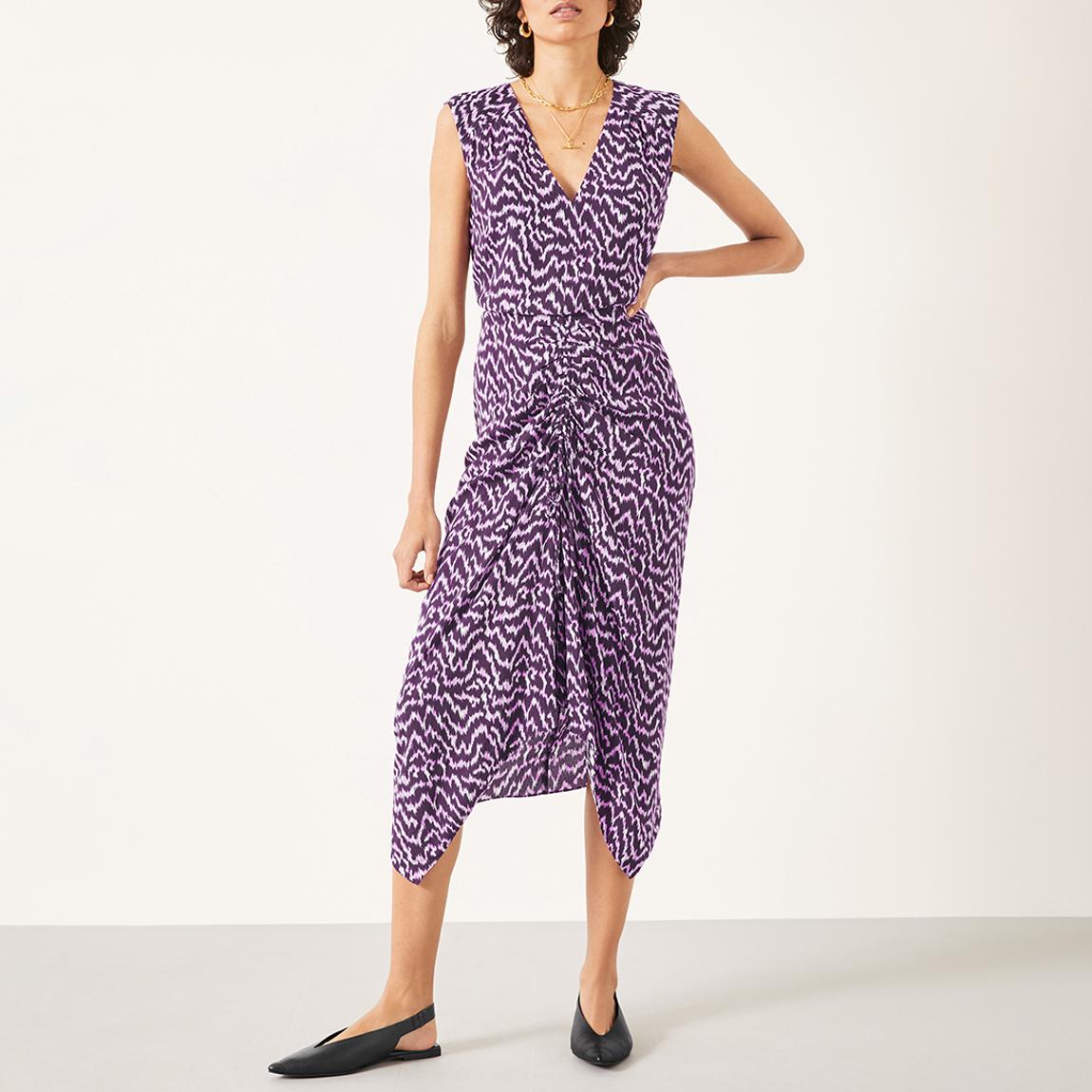 Lilac/Black Printed Francesca Midi Dress main product photo