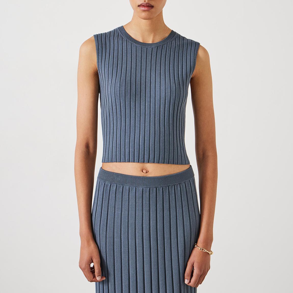 Slate Grey Sive Ribbed Knitted Tank main product photo
