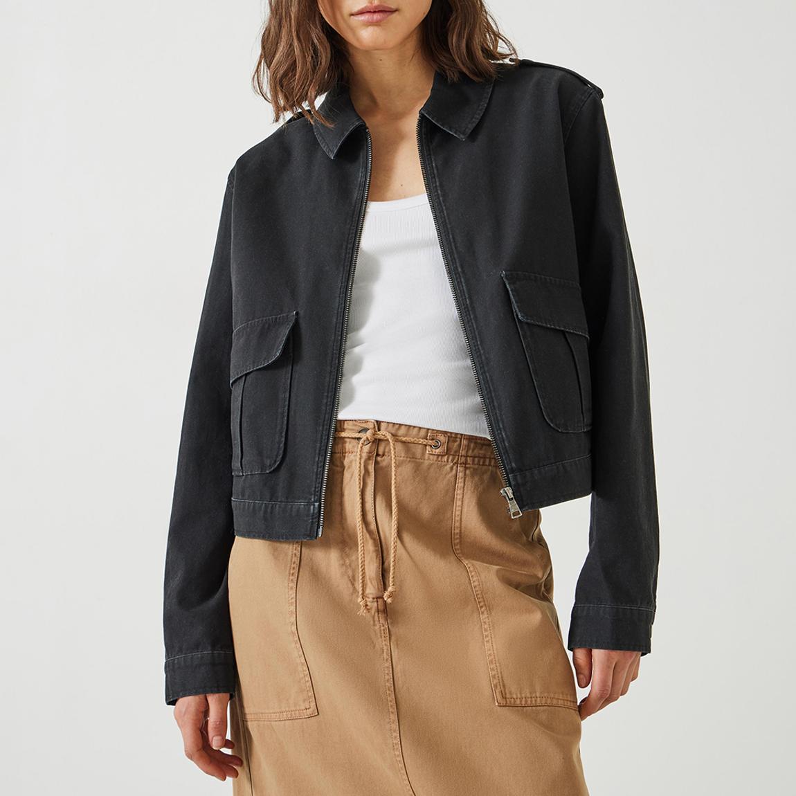 Black Laurie Zip Up Utility Jacket main product photo