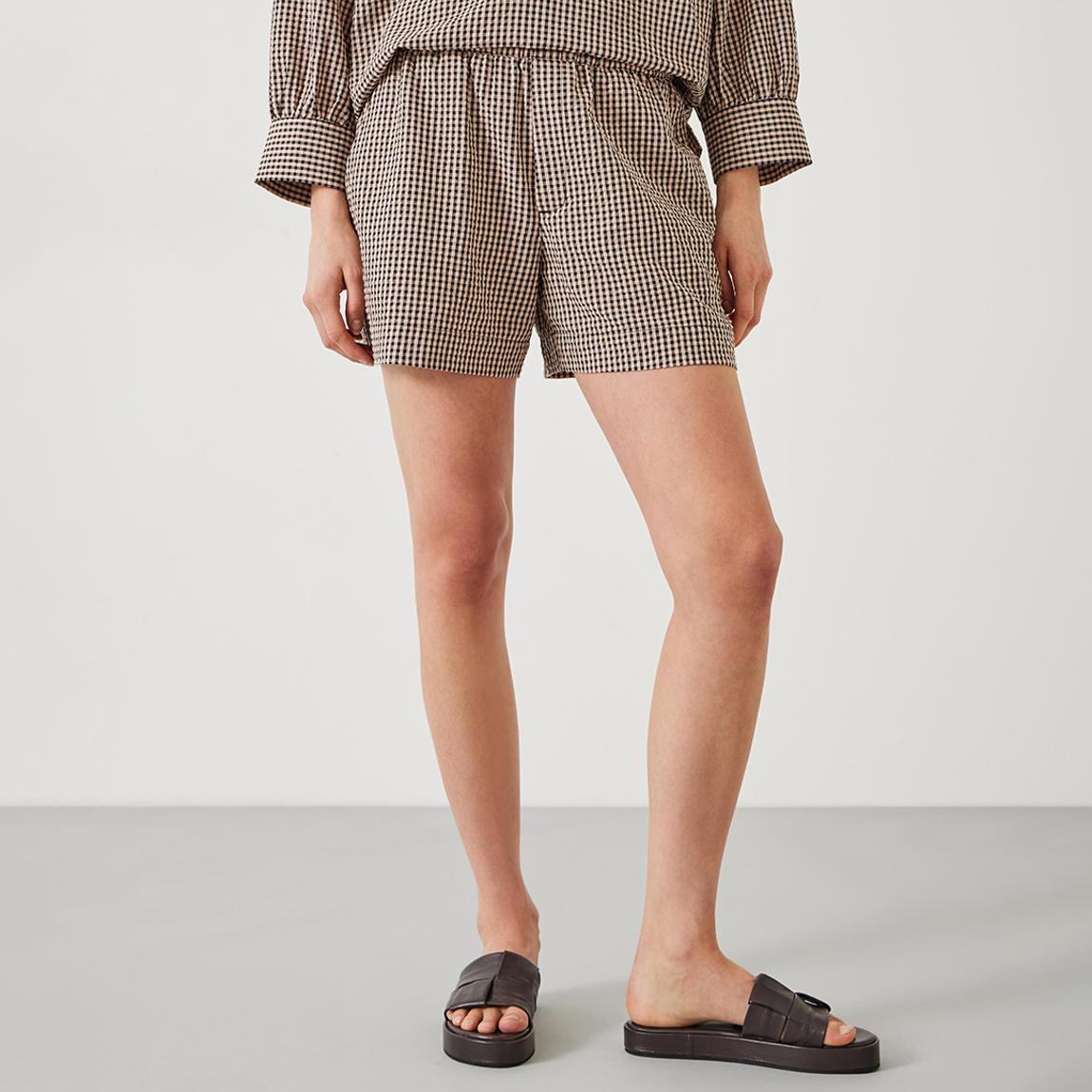 Black/Blush Gingham Margot Boxer Short main product photo