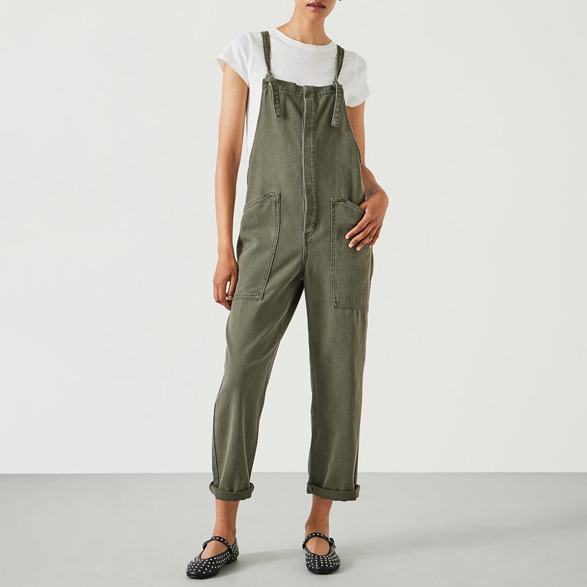 Dark Khaki Ellie Denim Dungaree main product photo