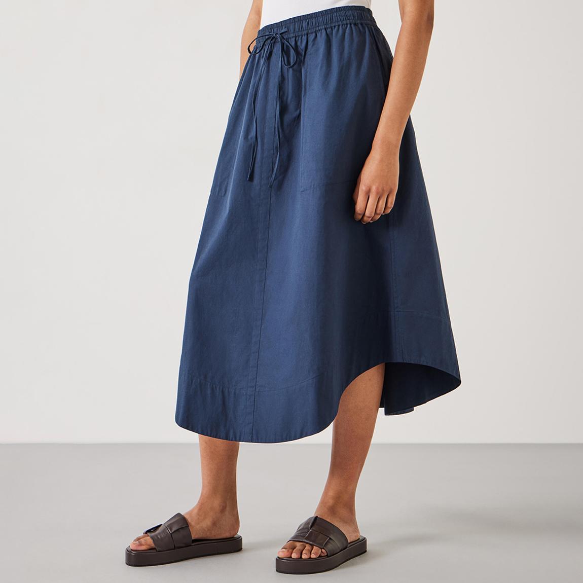 Navy Kelly Curved Midi Skirt main product photo
