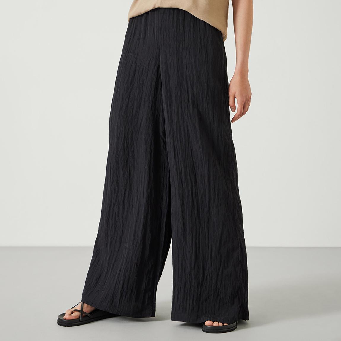 Black Mabel Fluid Wide Leg Trousers - black main product photo