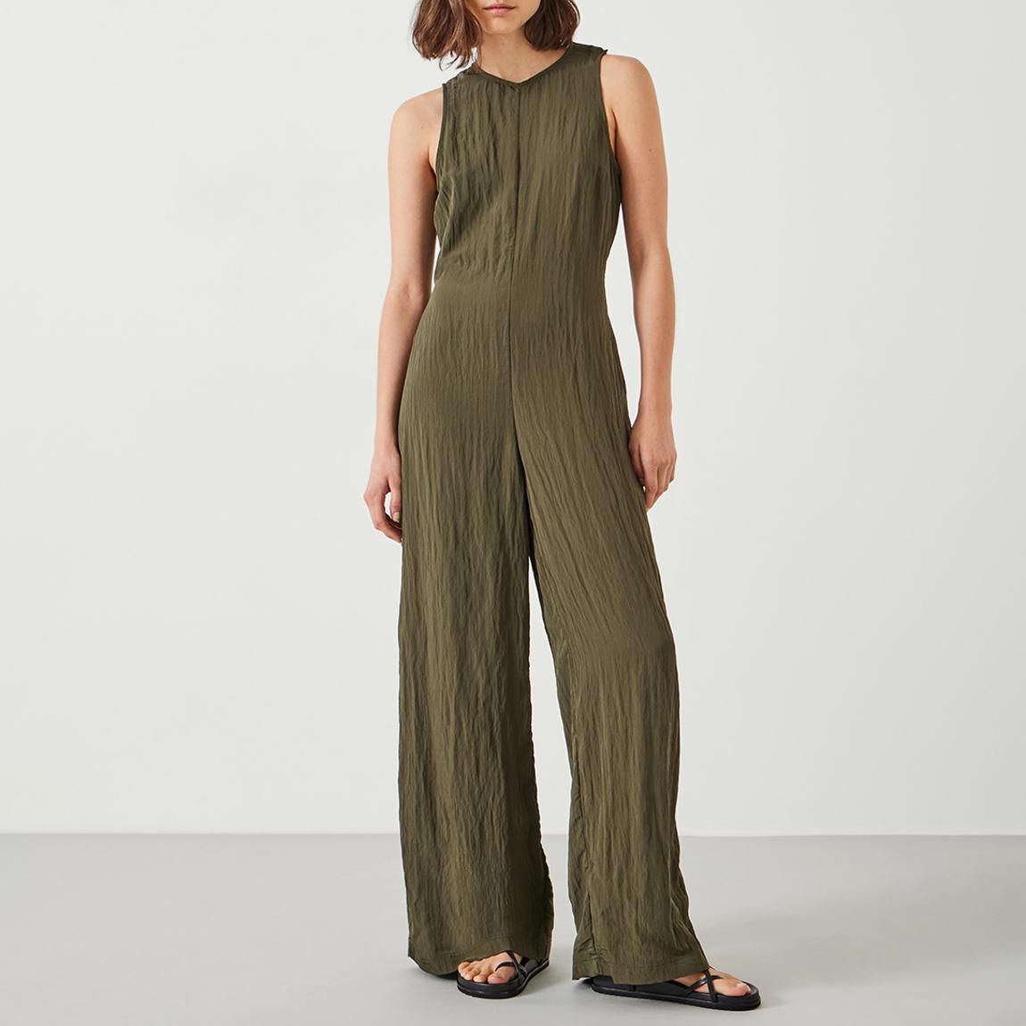 Dark Green Sandy Fluid Wide Leg Jumpsuit main product photo