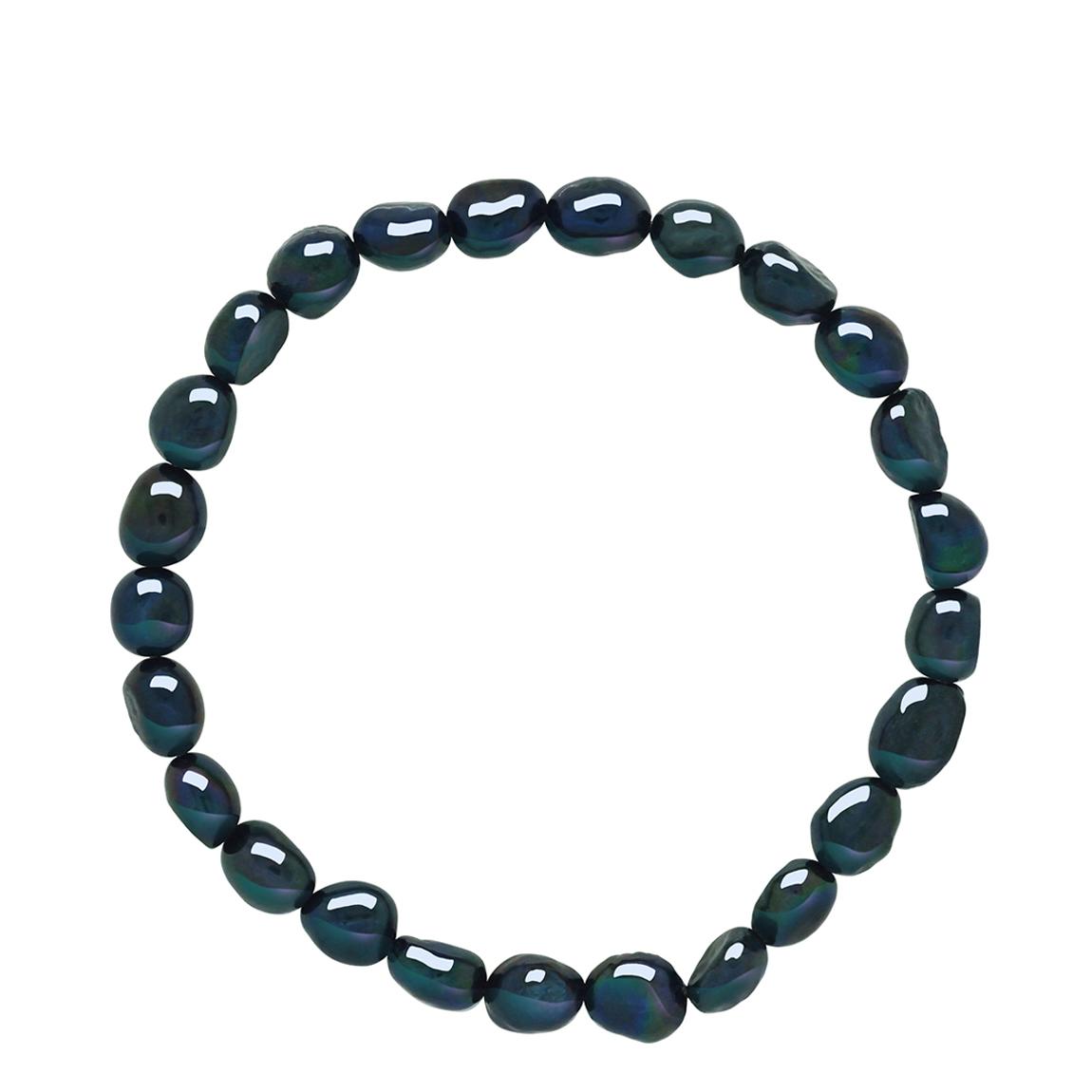 Black Tahiti Lucky Charm Real Cultured Freshwater Pearls Baroque Bracelet 6-7 mm main product photo