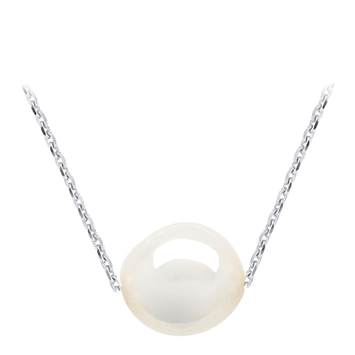 Natural White Real Cultured Freshwater Pearl Baroque Necklace 8-9 mm main product photo