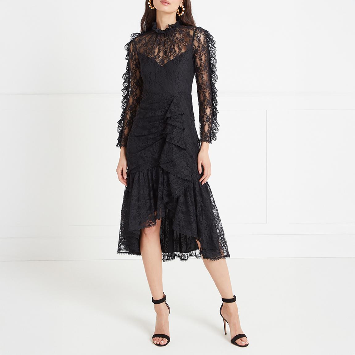 Black Orla Lacey Silk Blend Cocktail Dress main product photo