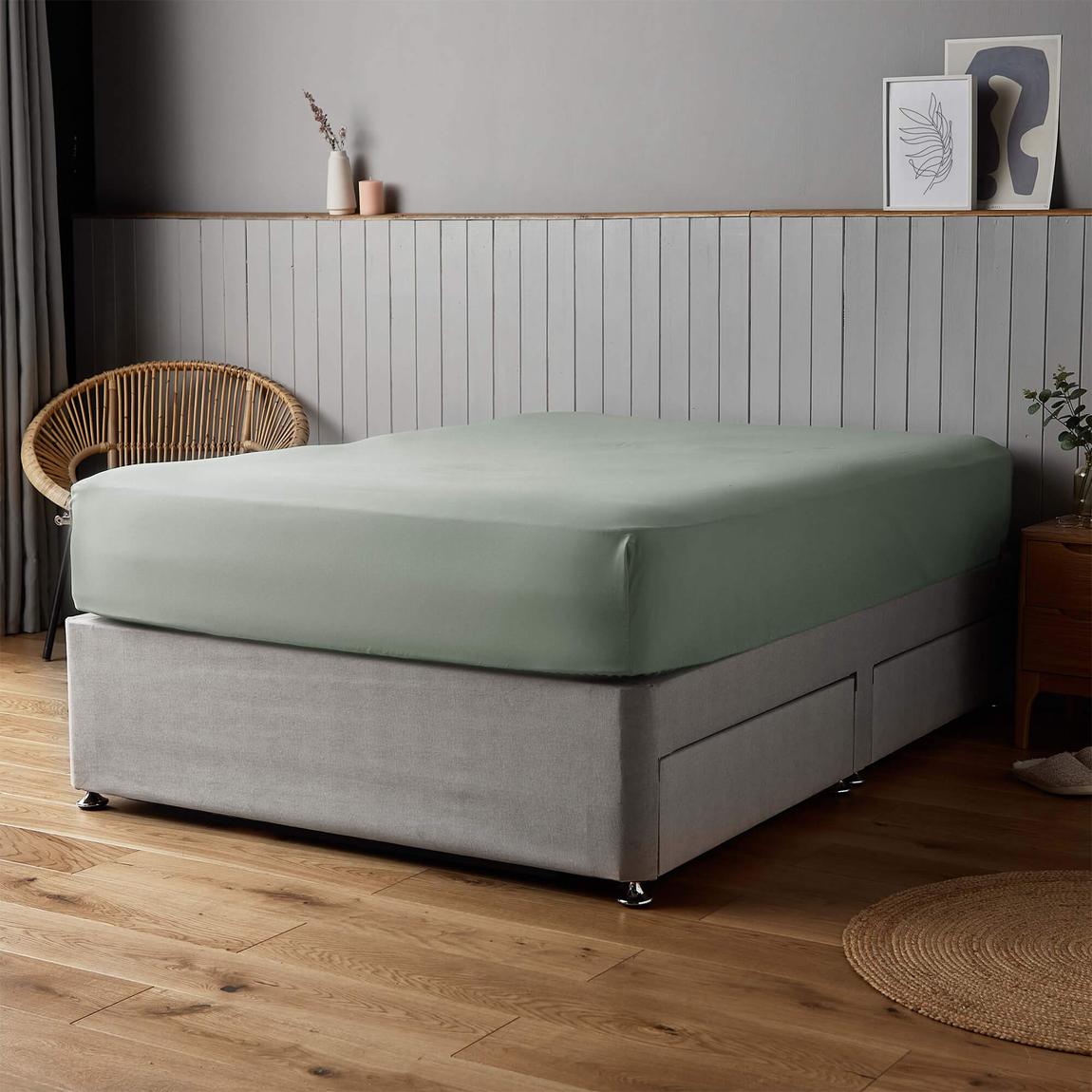 Silentnight Supersoft Sage Fitted Sheet - Double main product photo