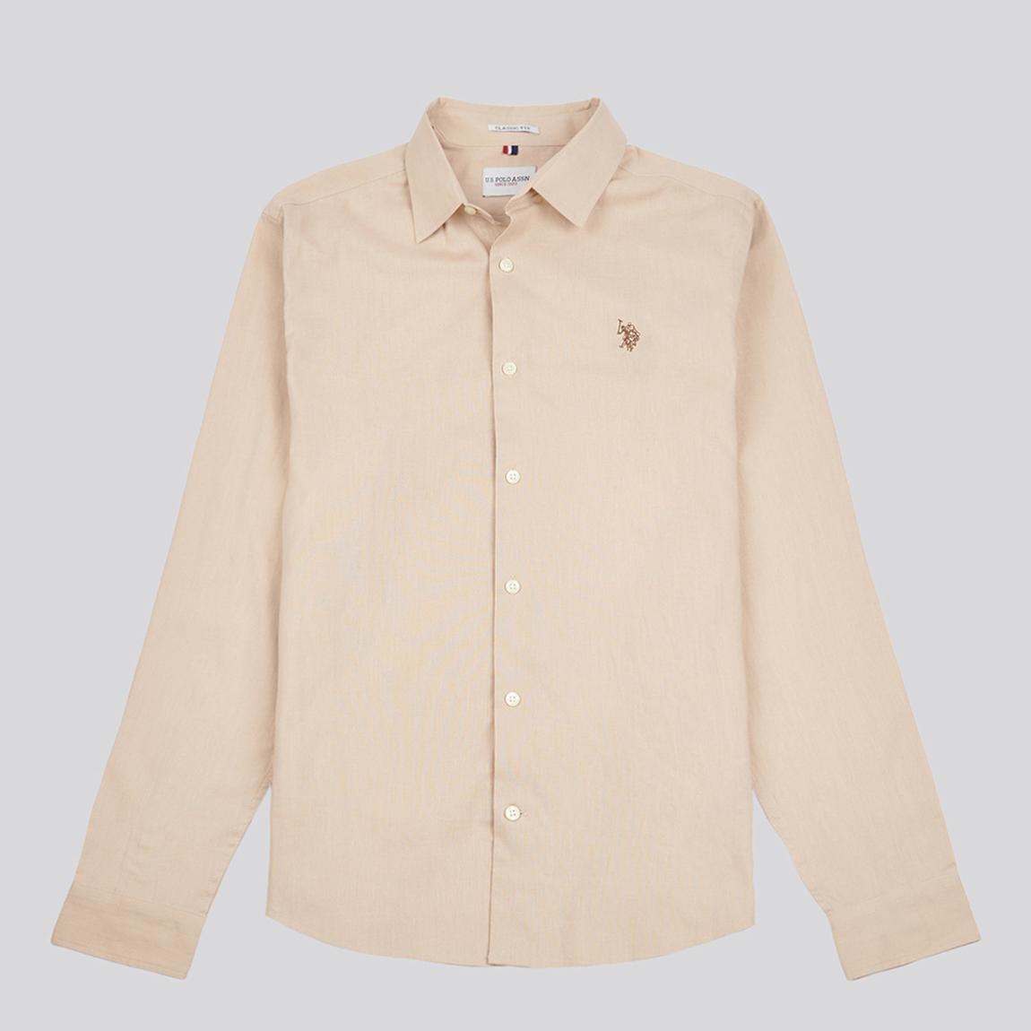 Tan Linen Blend Shirt main product photo