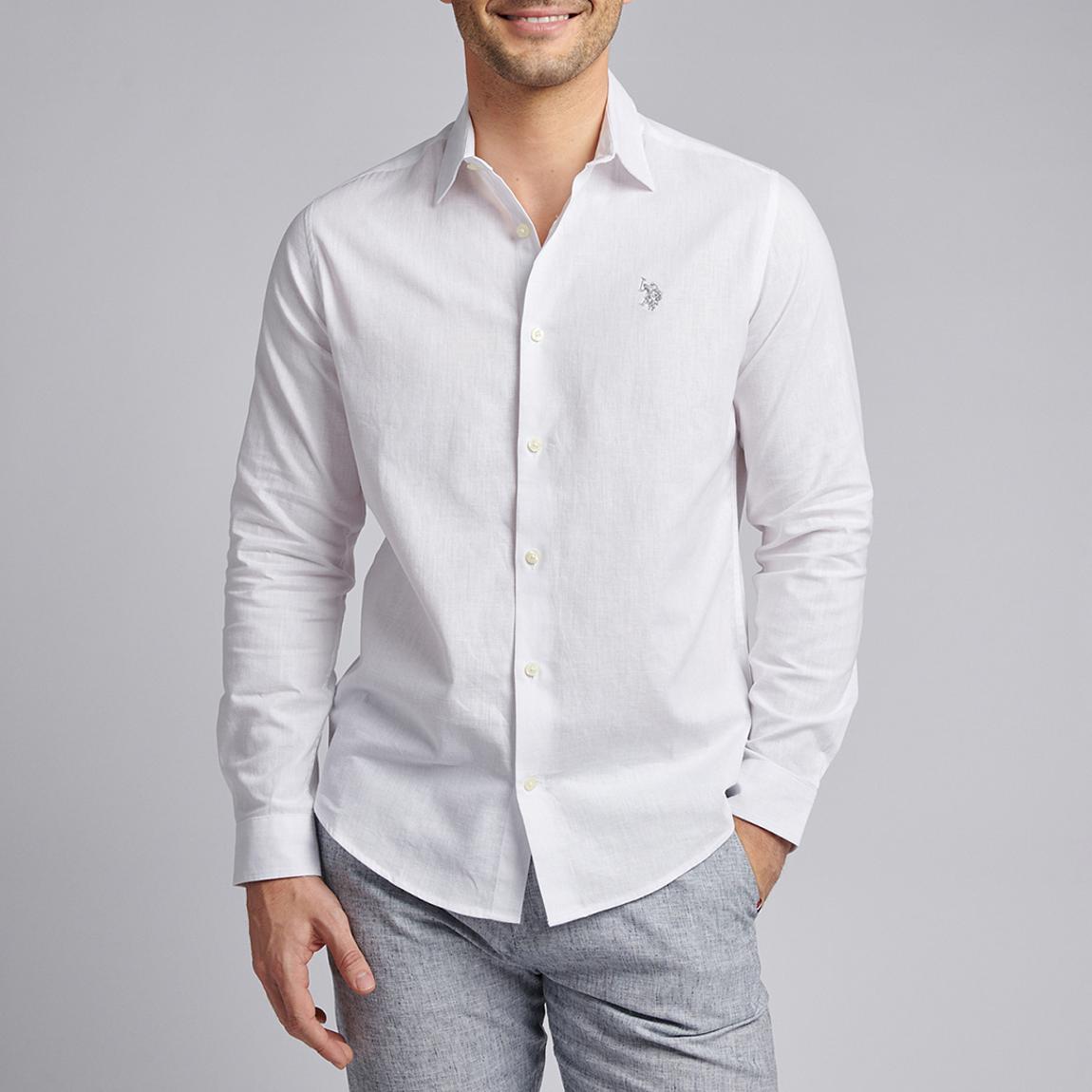 White Linen Blend Shirt main product photo