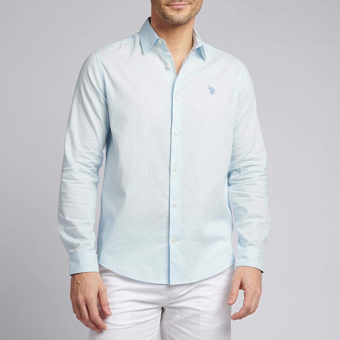 Light Blue Linen Blend Shirt main product photo