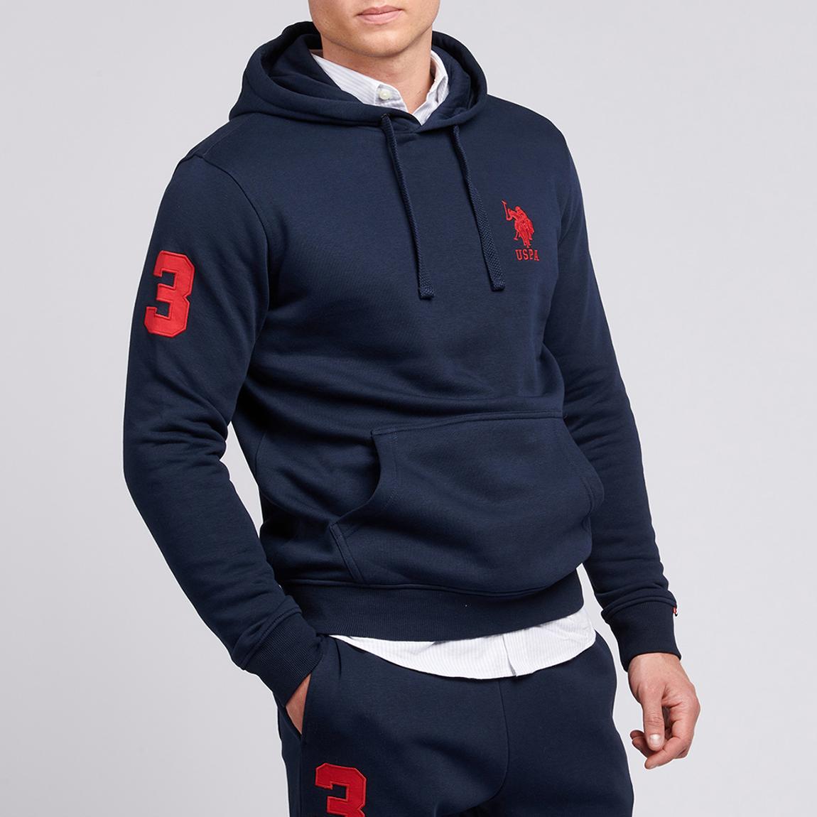 Navy Player 3 Cotton Patchwork Hoodie main product photo
