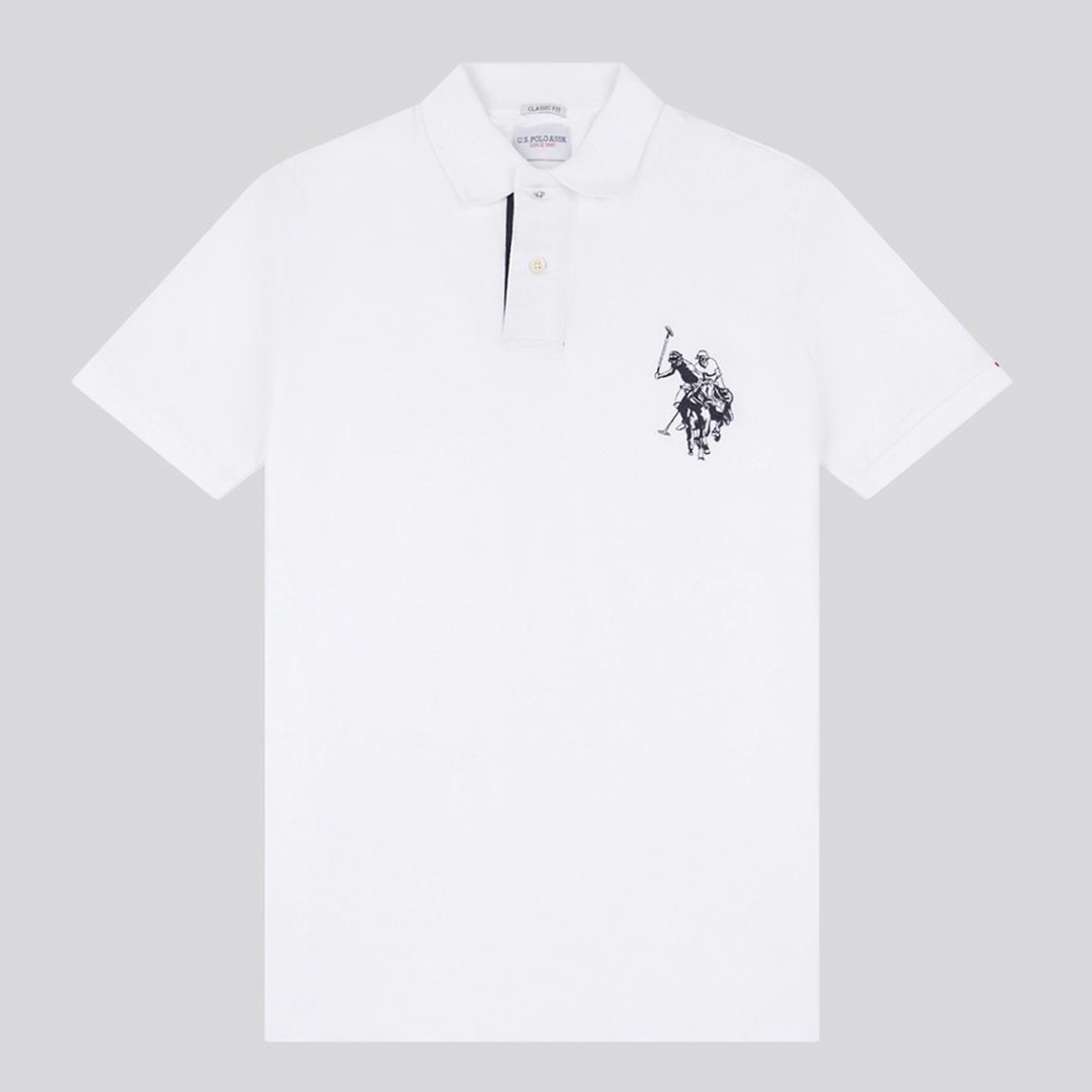 White Large Player Pique Polo Shirt main product photo