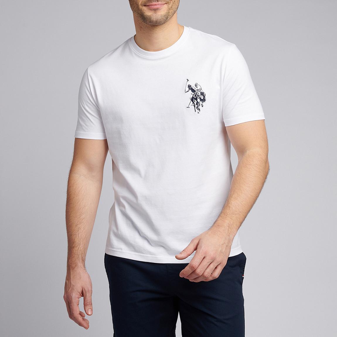 White Large Embroidered Player Cotton T-Shirt main product photo